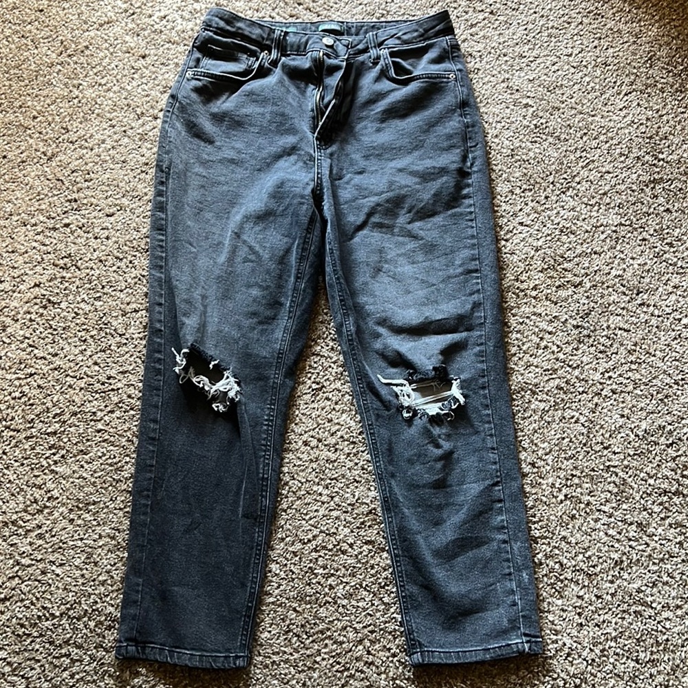 Ripped knee mom jeans